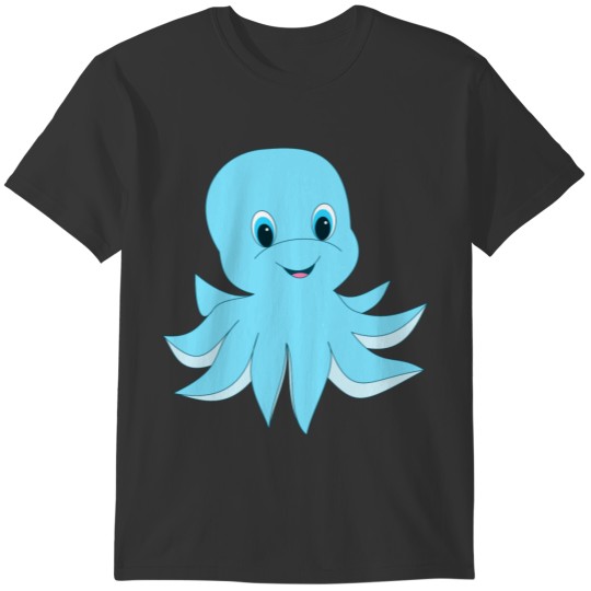Cute blue octopus fish T-shirt