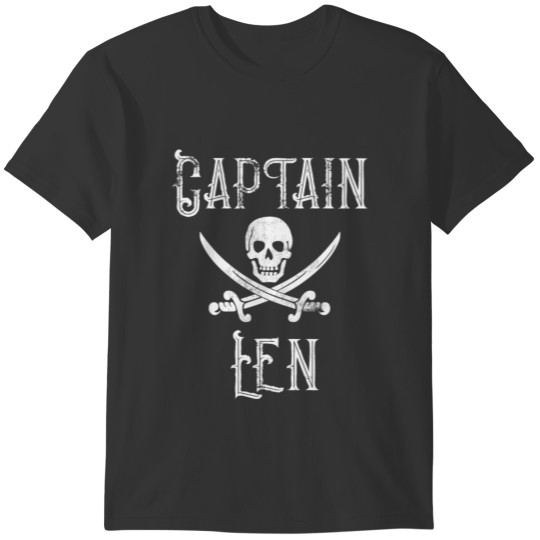 Personalized Captain Len Shirt Vintage Pirates Shirt Personal Name Pirate TShirt T-shirt
