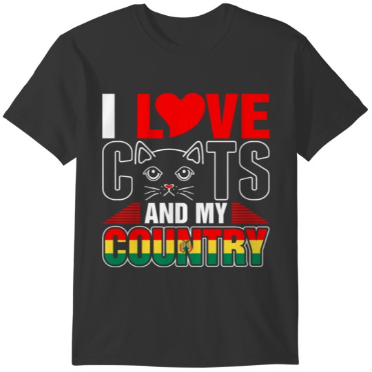 I Love Cats And My Bolivia Country T-shirt