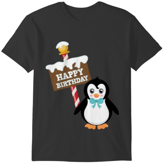 Xmas Penguin Birthday Boy Gift T-shirt