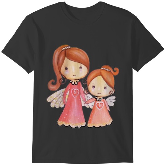 Mother and daughter fairy watercolor T-shirt