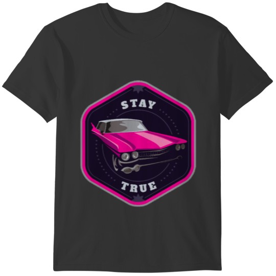 simple design purple car T-shirt