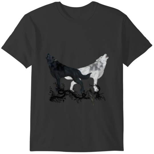 Awesome black and white wolf T-shirt