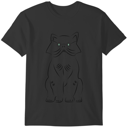 cat line art T-shirt