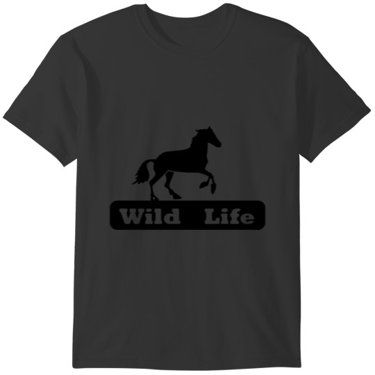 Black Wild life Horse T-shirt