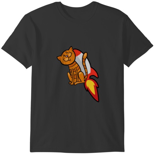 cat rocket cat designs by diegoramonart T-shirt