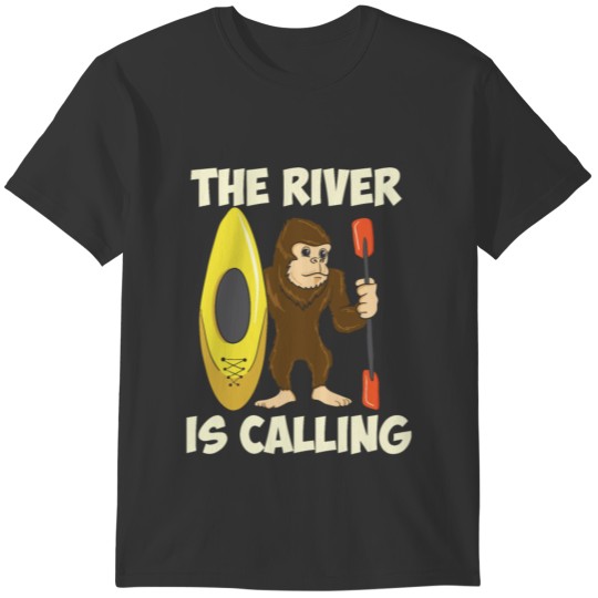 Funny Kayak Canoe Paddling Bigfoot Gift T-shirt