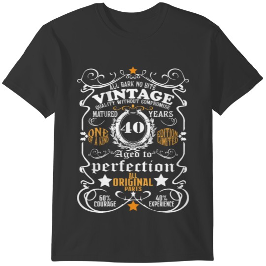 40th birthday shirt Vintage 40th Birthday Gift T-shirt