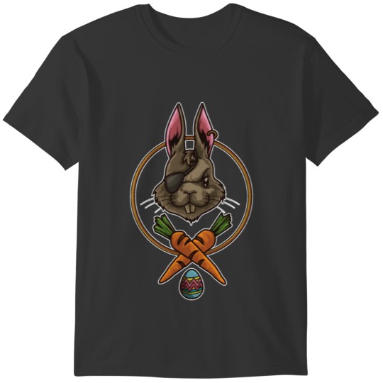 Easter Bunny Pirate | Happy Easter Colored Eggs T-shirt