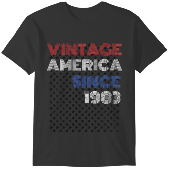 Patriotic Vintage 1983 36th Birthday graphic T-shirt
