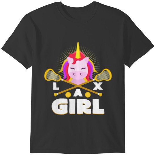 Lacrosse Unicorn Girl Ladies Girl Lax Gifts T-shirt