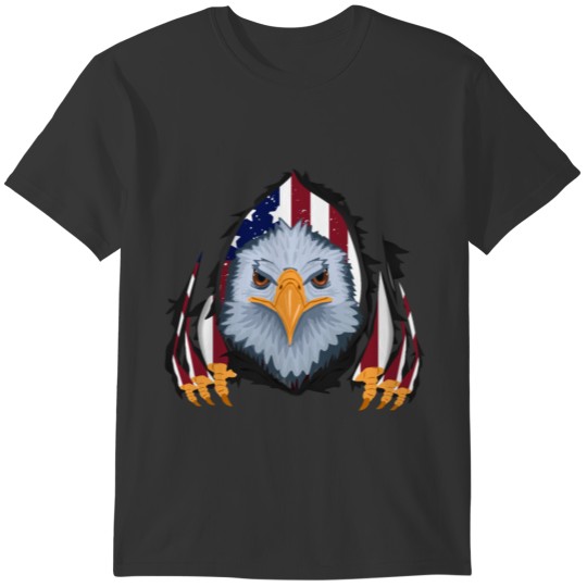Patriotic American Bald Eagle USA Flag 4th of July T-shirt