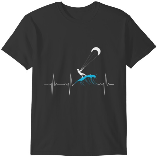 EKG Heartbeat Kitesurfing T-shirt
