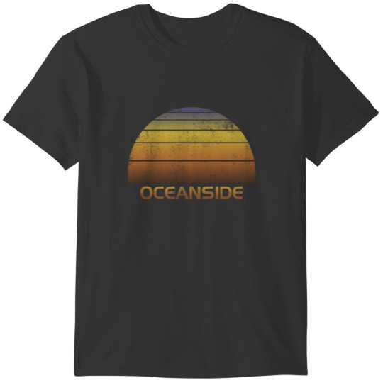 Vintage Sunset Family Vacation Souvenir Oceanside T-shirt