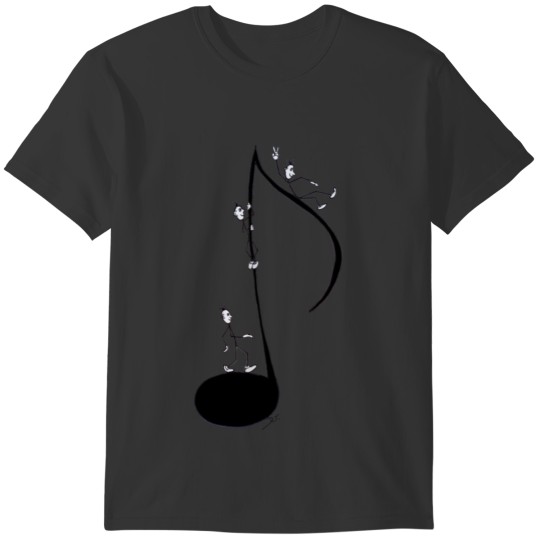 Note and Stick Figures (black version) T-shirt