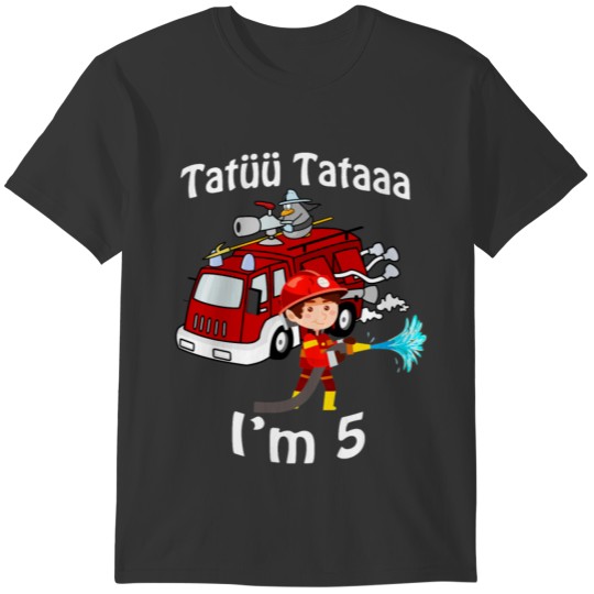 Firefighter Birthday 5 years T-shirt