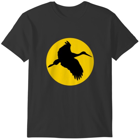 crane and moon T-shirt