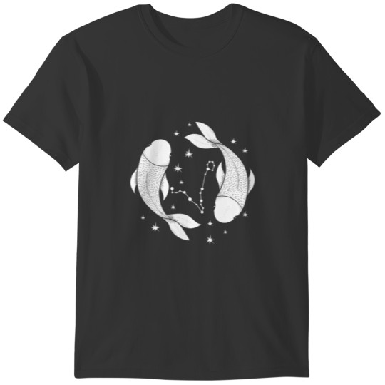 Pisces Zodiac Sign Astrology Universe Design T T-shirt