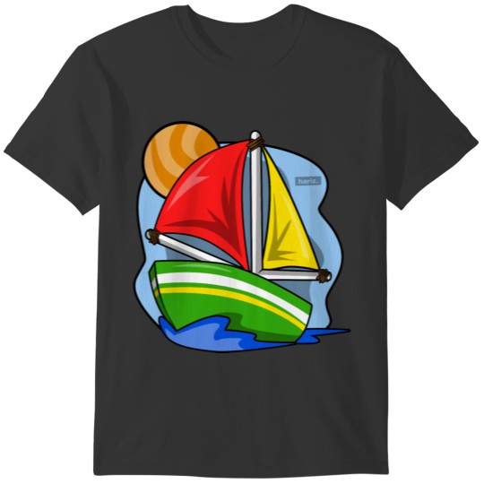 sailboat HARIZ car child boys T-shirt