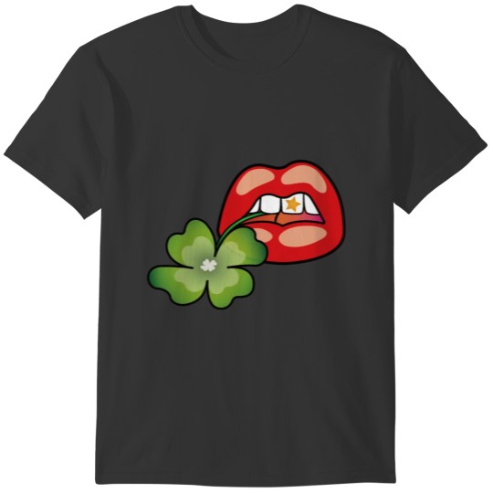 Red Luckiest Clover Mouth Classic T-shirt