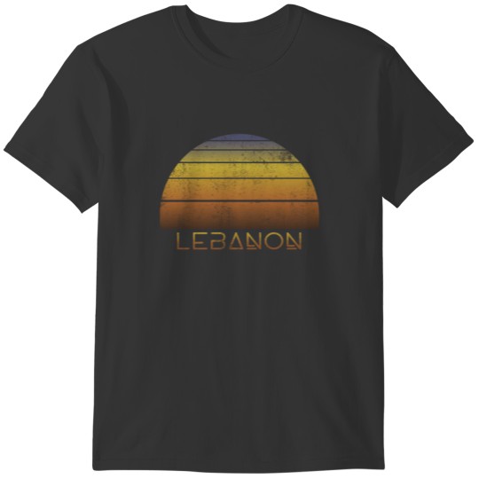 Vintage Sunset Family Vacation Souvenir Lebanon T-shirt