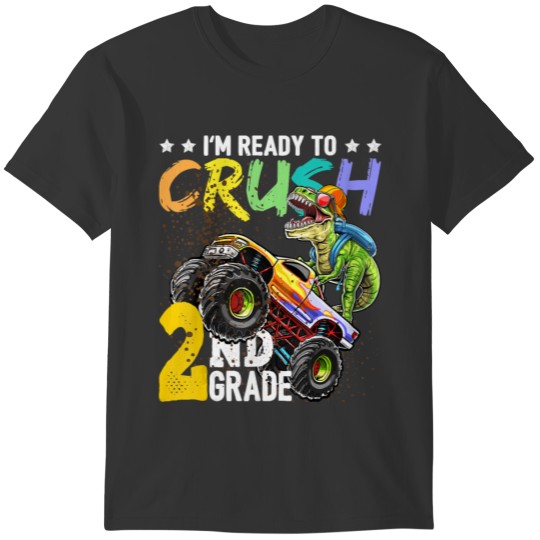 2nd Grade Dinosaur Monster Truck Back to School Sh T-shirt