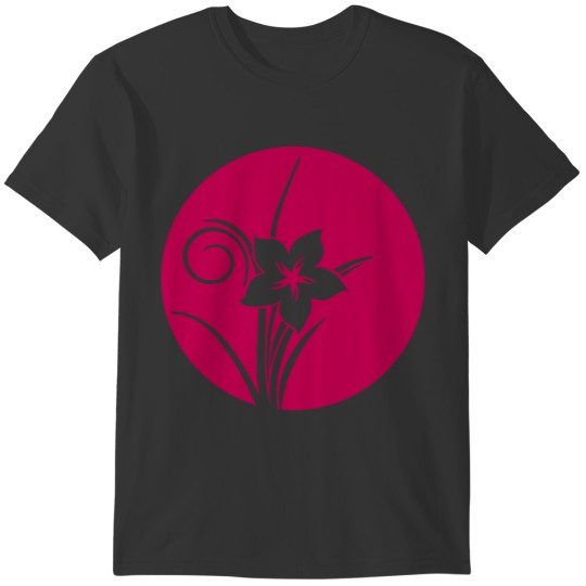 Flower inverted circle T-shirt