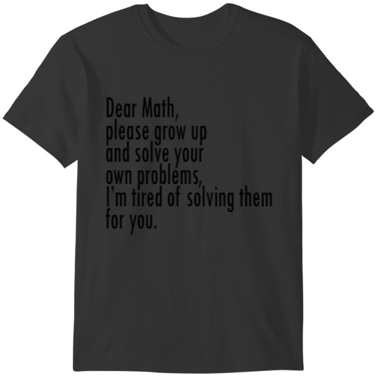 Dear Math Black T-shirt
