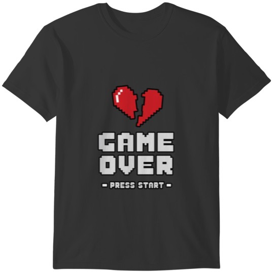 Game Over Press Start Play Retro Classic Games T-shirt