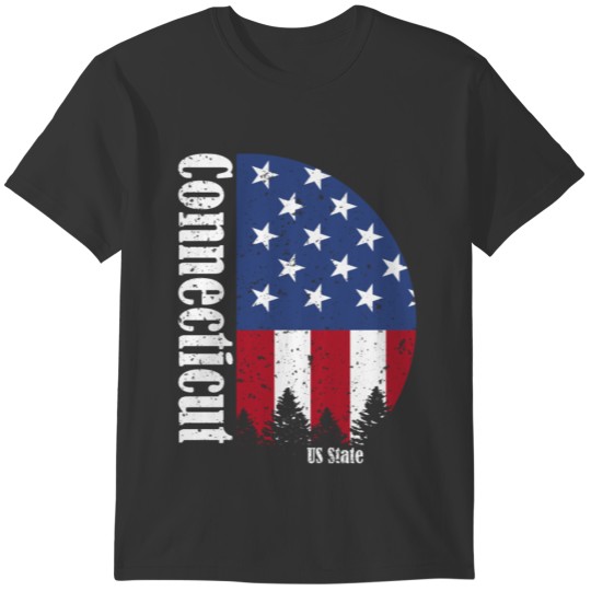 Connecticut American Flag 4th of July Patriotic T-shirt