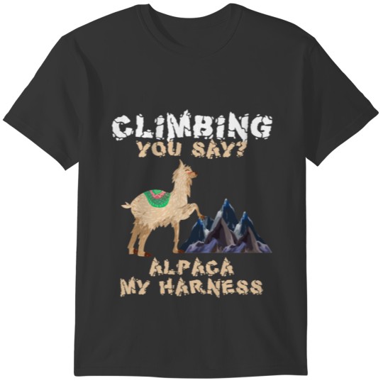 Rock Climbing Bouldering Funny Alpaca Llama Climb T-shirt