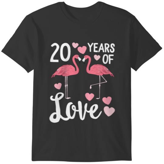 20 Years Flamingo Matching Anniversary Outfit T-shirt