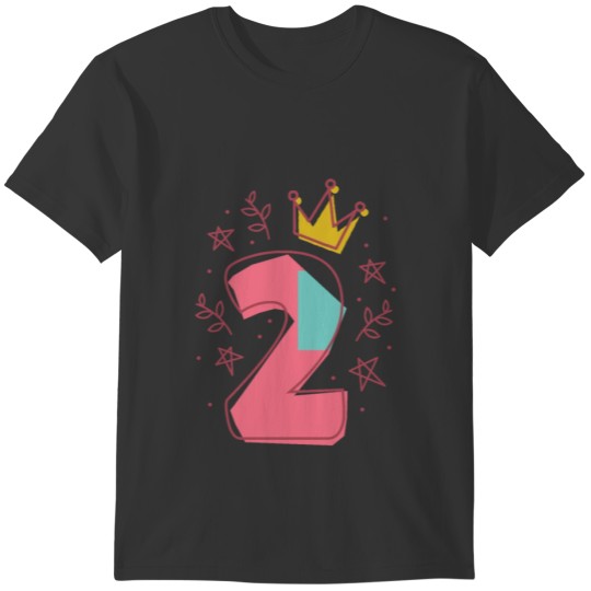 2nd brithday for little princesses with crown T-shirt