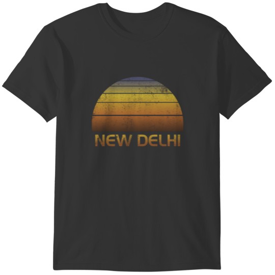 Vintage Sunset Family Vacation Souvenir New Delhi T-shirt