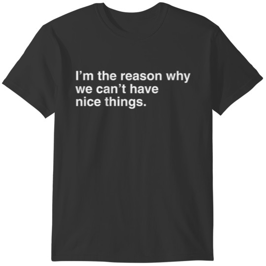 I'm the reason we can't have nice things funny T-shirt