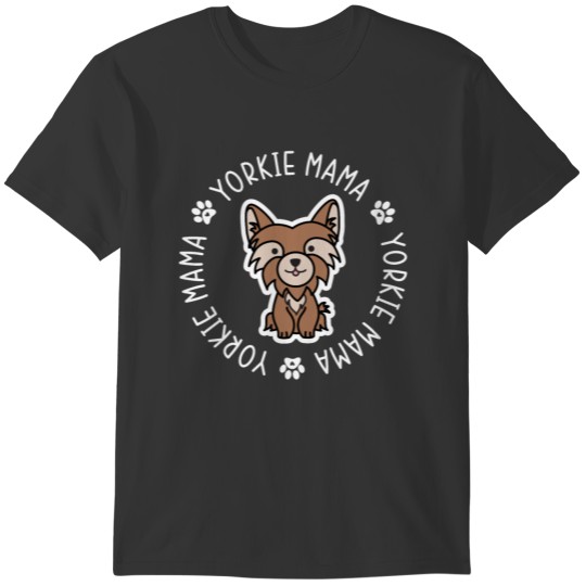 Yorkie Mama Kawaii Chibi Yorkshire Terrier Cute T-shirt