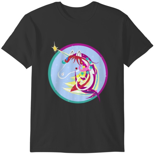 Colorful unicorn with stars, fantasy lovers, mythi T-shirt