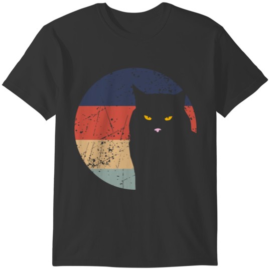 Black Cat Retro Vintage Gift for Pet Lover T-Shirt T-shirt