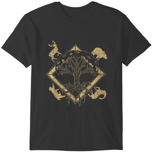 Viking Gift Print Norse Mythology Valhalla Tree T-shirt