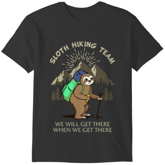 Sloth Hiking Funny Mountain T-shirt