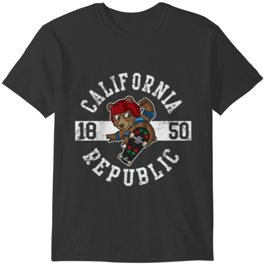 California Republic Bear Skate Boarder 1850 T-shirt