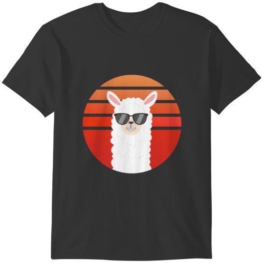 Alpaka Smile Sunset Lama Sunglasses Funny T-shirt
