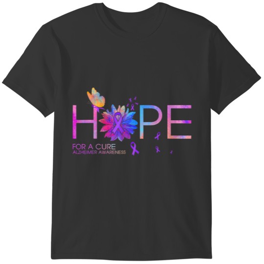Alzheimer Awareness Hope For A Cure Flower T-shirt
