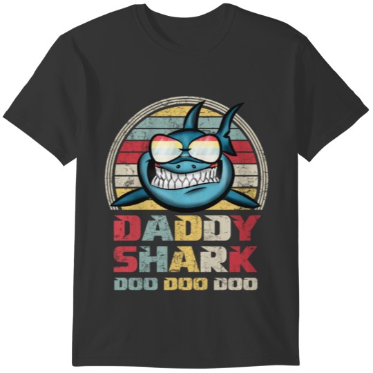 Daddy Shark Doo Vintage Shark Funny Gift Dad T-shirt