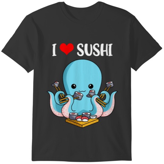 Sushi Gift Women Gift Cute Octopus Gift Kids Sushi T-shirt