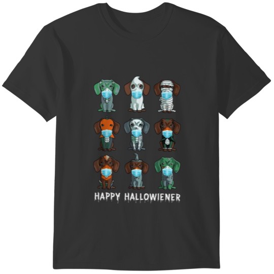Dachshund Happy Halloweiner Halloween Quarantine T-shirt