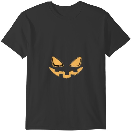 Halloween Scary Jack O'lantern Orange Face T-shirt