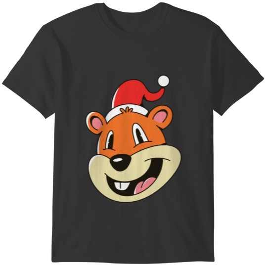 squirrel santa claus hat T-shirt