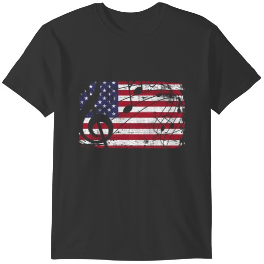 USA Flag Music T-shirt