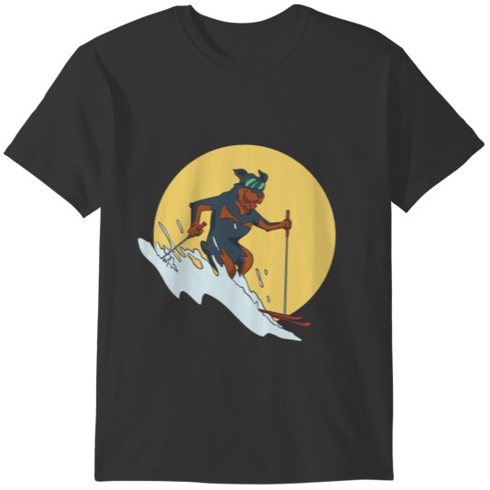 Rottweiler dog skiing T-shirt